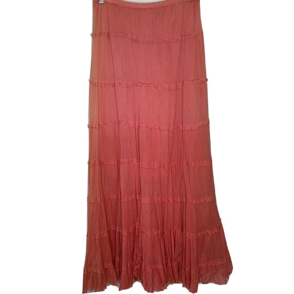 NWT Etc. Brand Long Western Peach Womens Peasant Skirt Size Medium